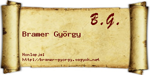 Bramer György névjegykártya